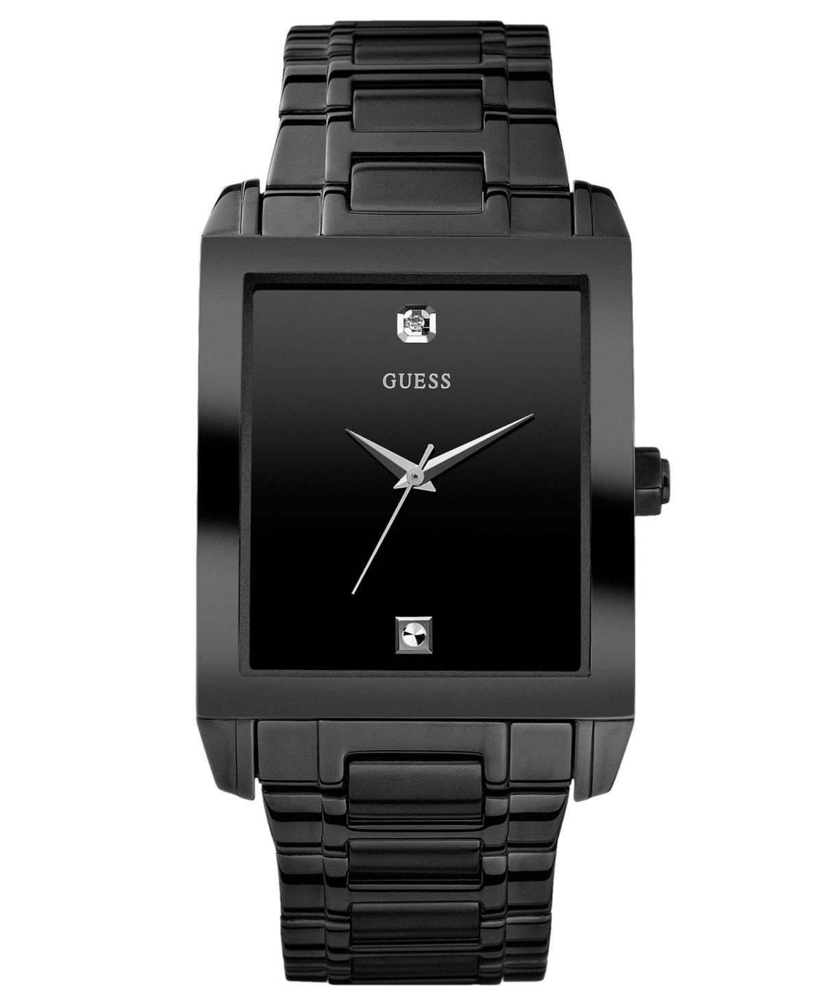 Guess Watch, Mens Diamond Accent Black Ion Plated Stainless Steel Bracelet 41x37mm U12557G1 Product Image