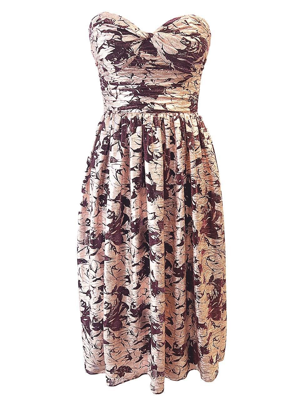 Womens Mandy Metallic Floral Strapless Dress Product Image