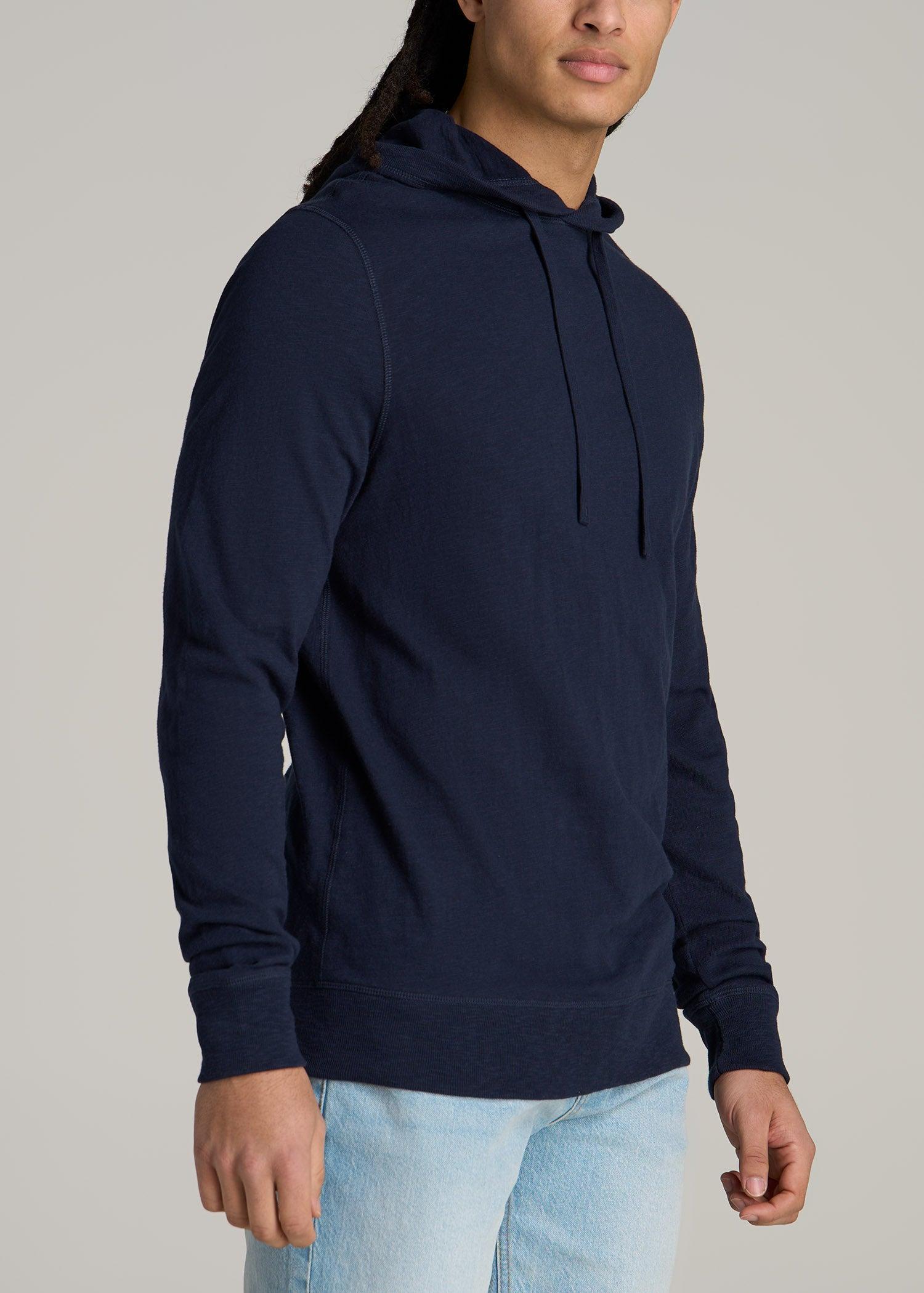 Sunwashed Slub Pullover Men's Tall Hoodie in Evening Blue Male Product Image