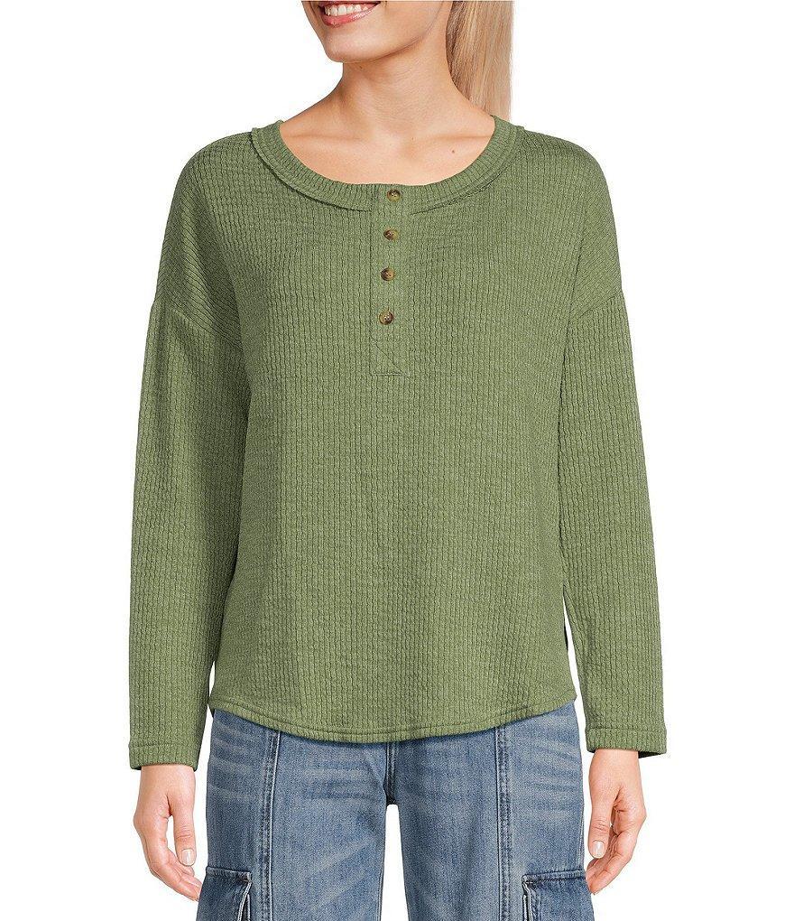 Blu Pepper Long Sleeve Henley Knit Top product image