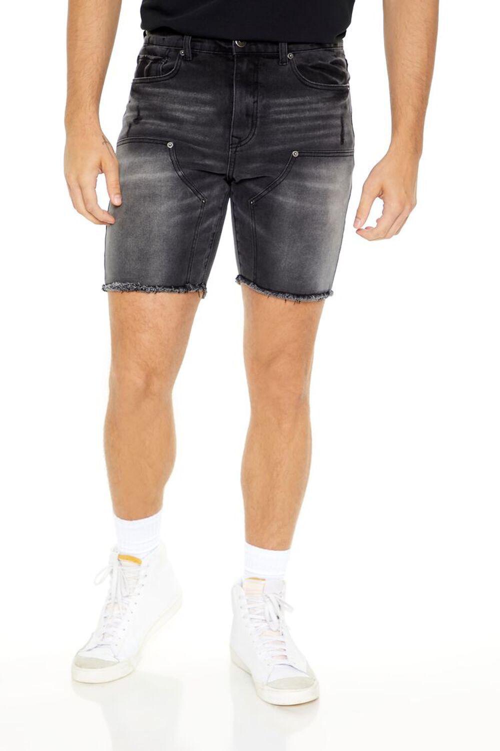 Frayed Mid-Rise Denim Shorts | Forever 21 Product Image