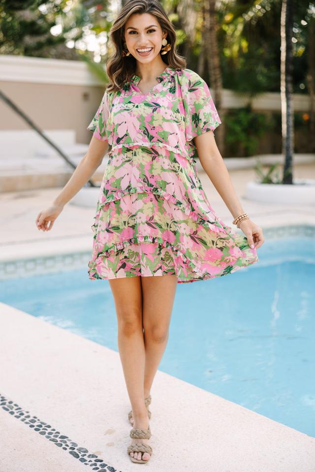 Perfectly You Pink Floral Babydoll Dress Female Product Image