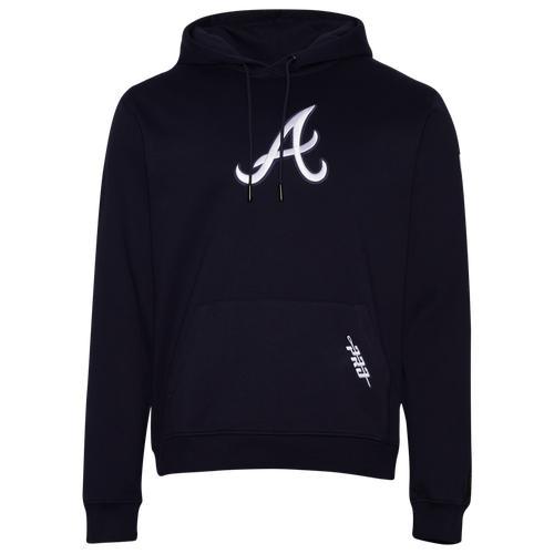 Pro Standard Mens Braves Homerun Fleece Pullover Hoodie - Midnight/Multi Product Image