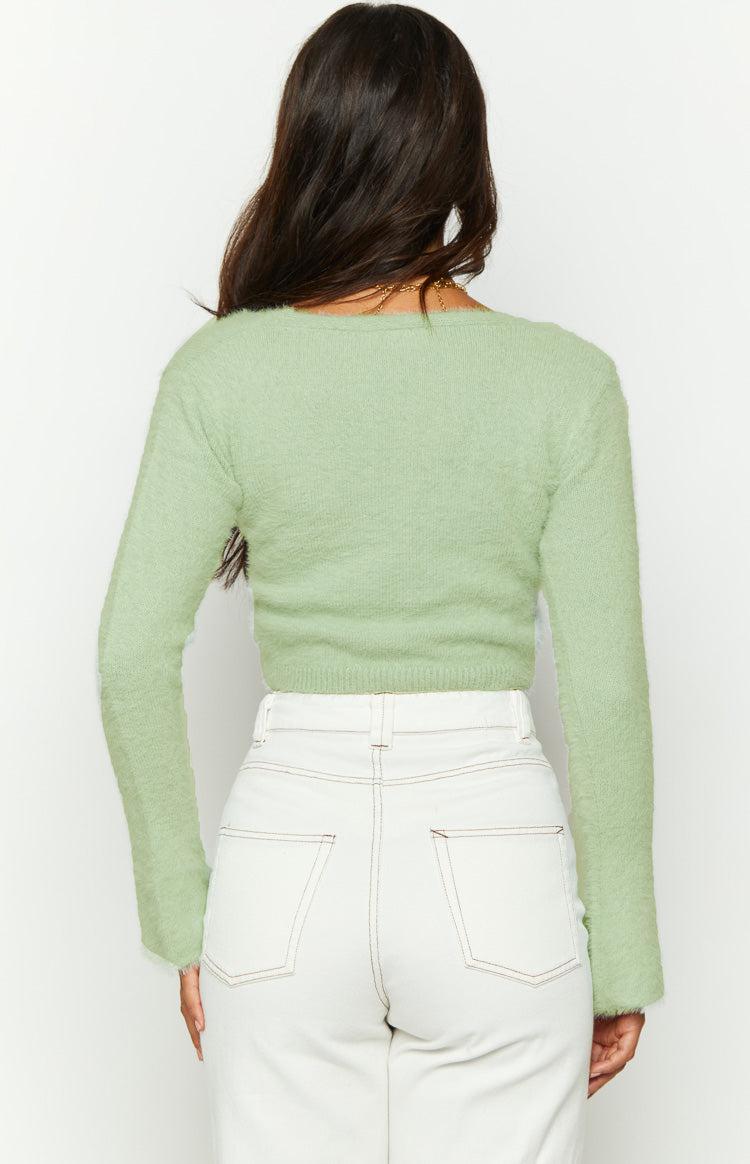 Shelly Sage Fluffy Knit Sweater Product Image