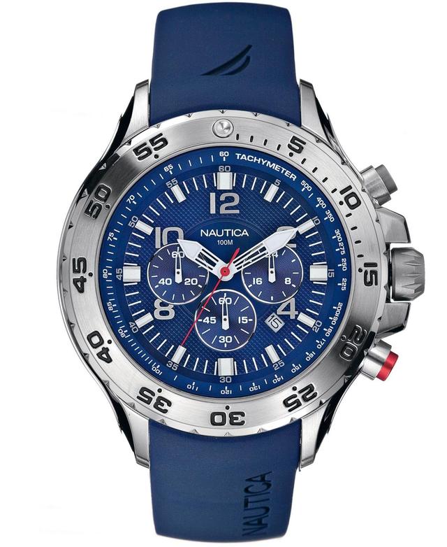 Nautica Mens N14555G Nst Chrono Blue Resin Strap Watch - Blue Product Image