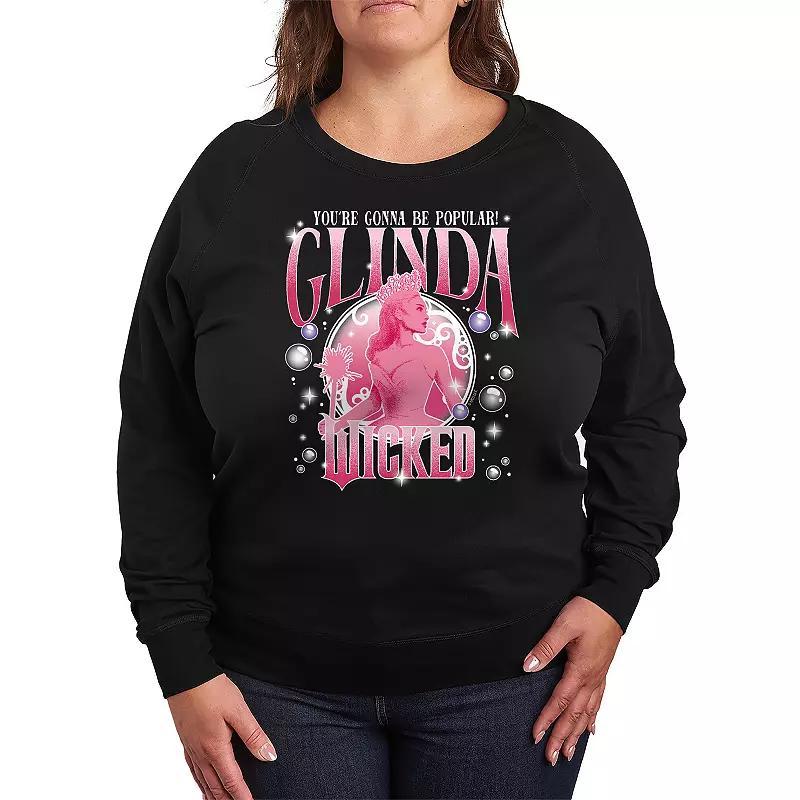 Plus Size Wicked Glinda Popular Lightweight French Terry Sweatshirt, Womens Grey Indigo Product Image