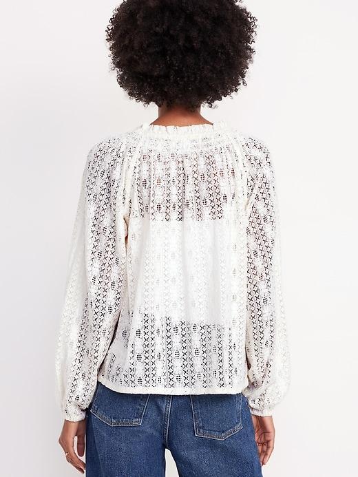 Split-Neck Lace Top Product Image