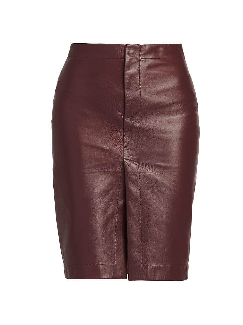 Womens Nappa Leather Pencil Skirt Product Image