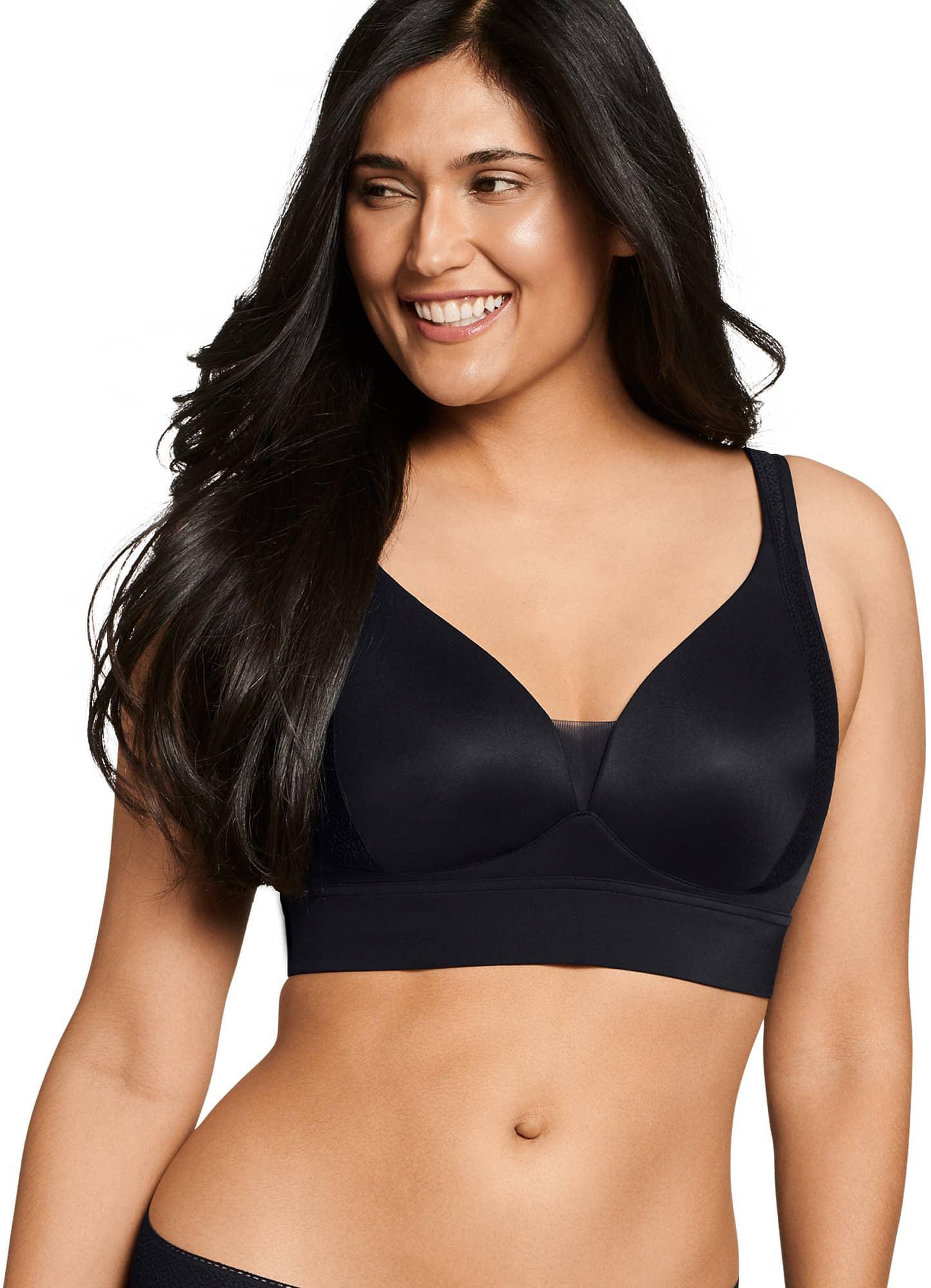 Women's Bra  Forever Fit  V-Neck Molded Cup Lace Bra, Black, L Product Image