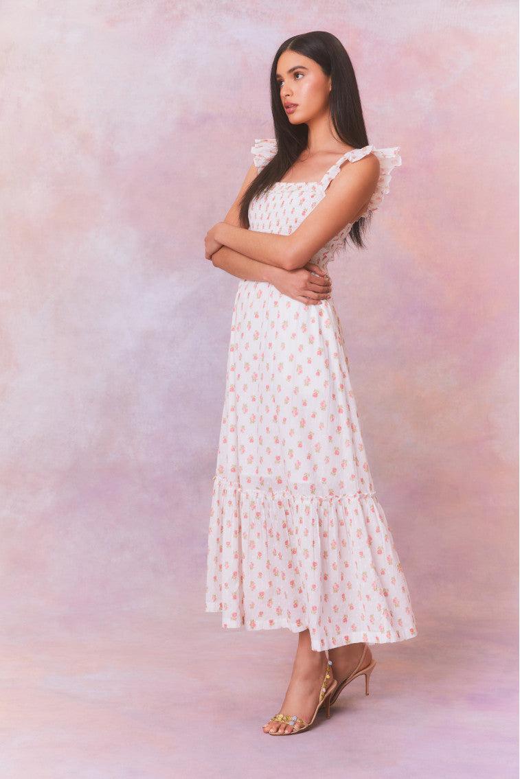 Guinevere Cotton Smocked Maxi Dress Product Image