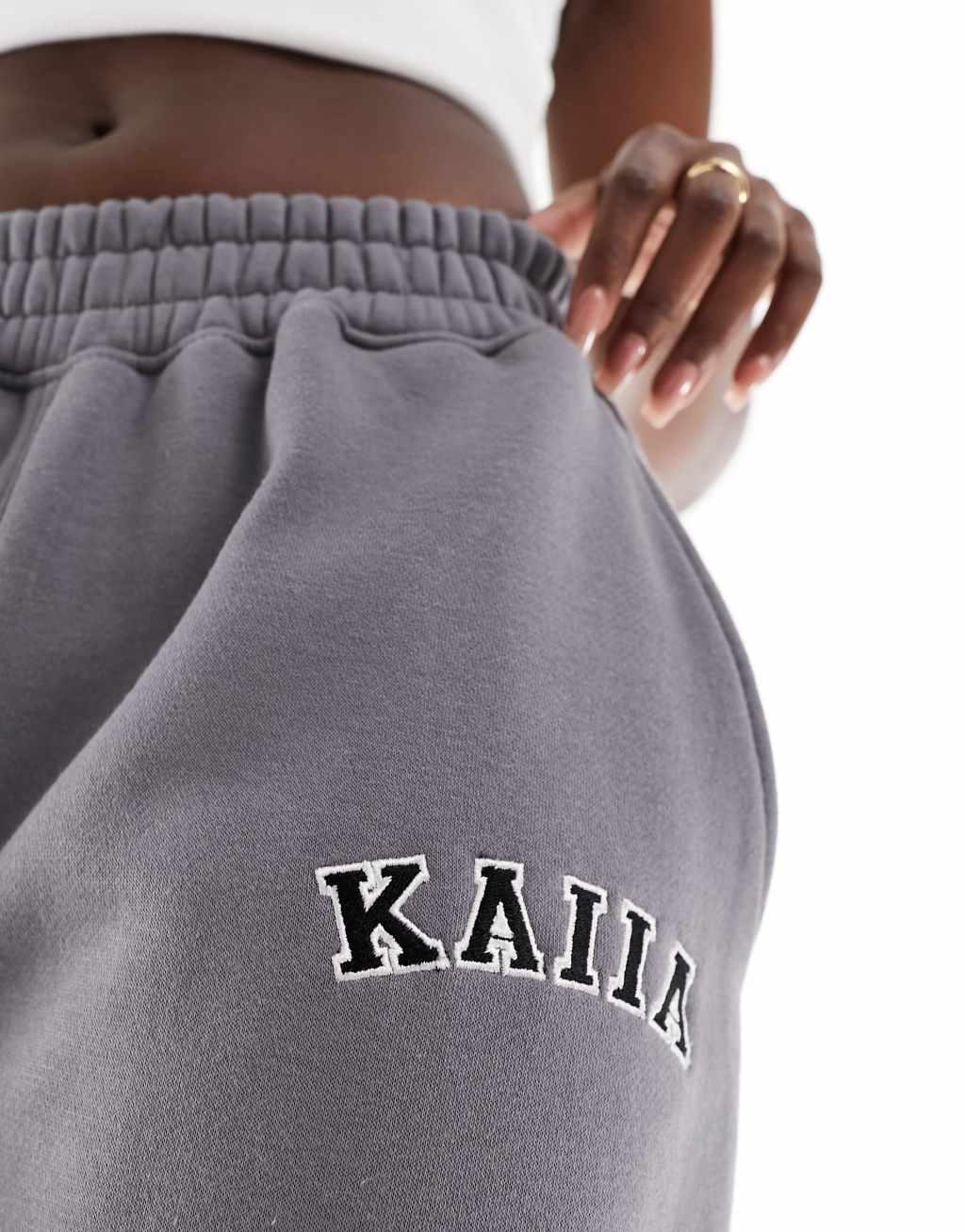 Kaiia logo wide leg sweatpants in gray - part of a set Product Image