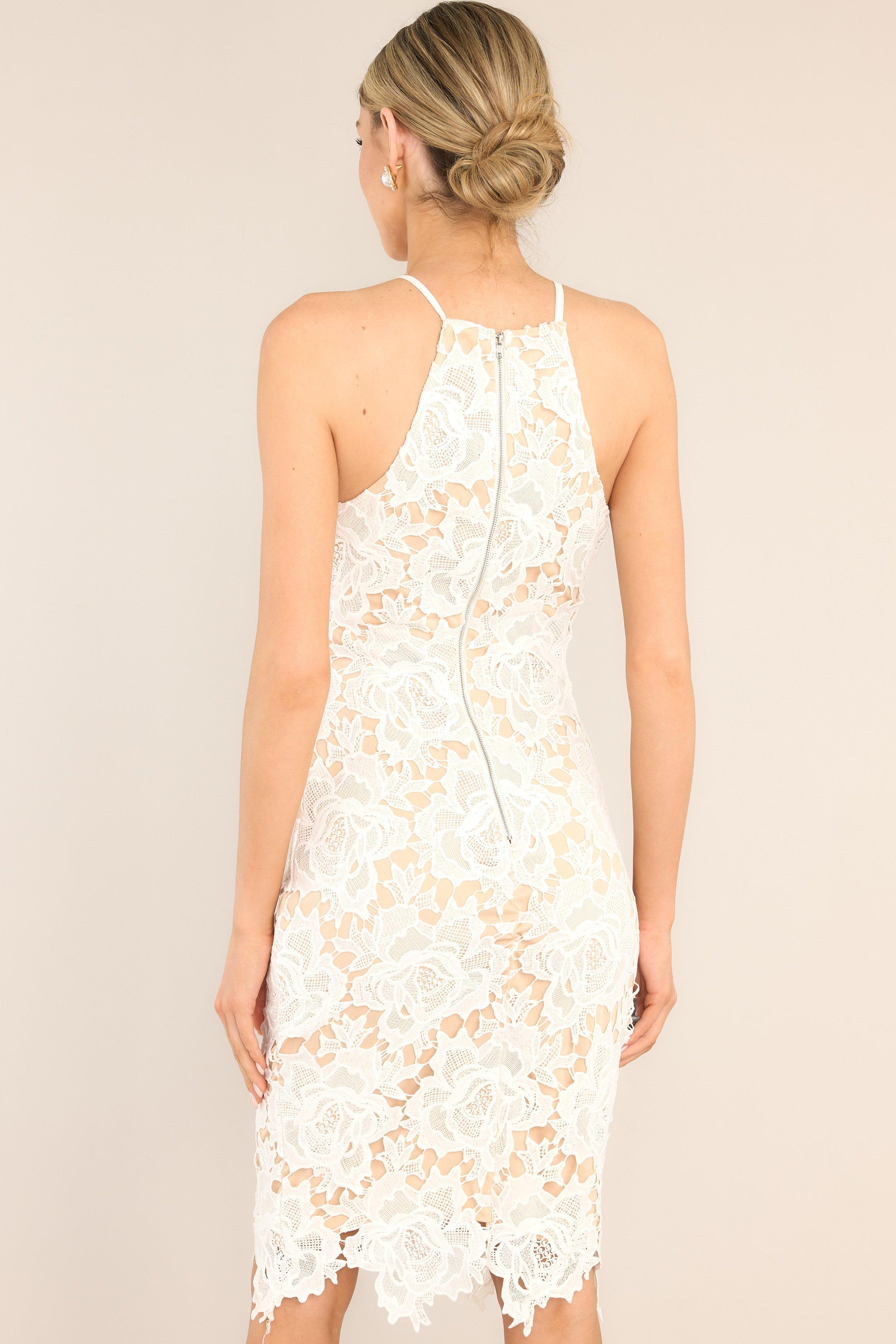 Luxe Love White Lace Midi Dress Product Image