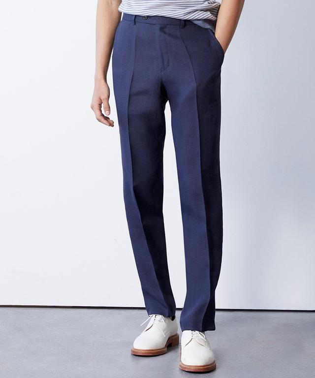 Italian Hemp Sutton Trouser in Navy Ink Product Image