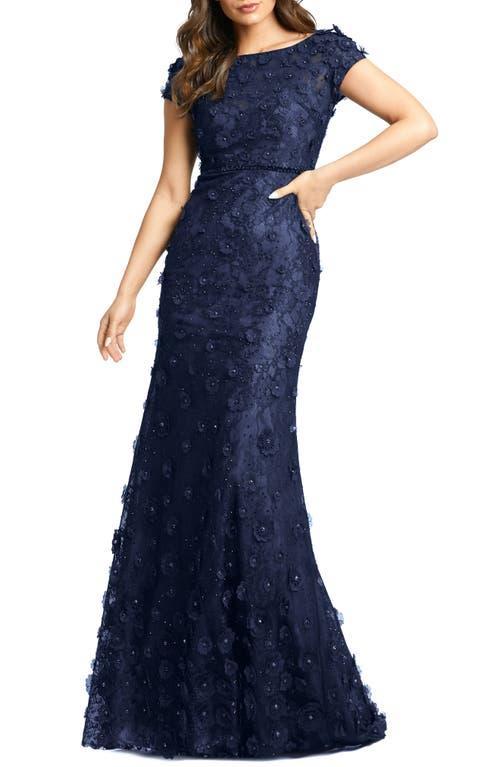 Mac Duggal Floral Appliqu Lace Trumpet Gown Product Image