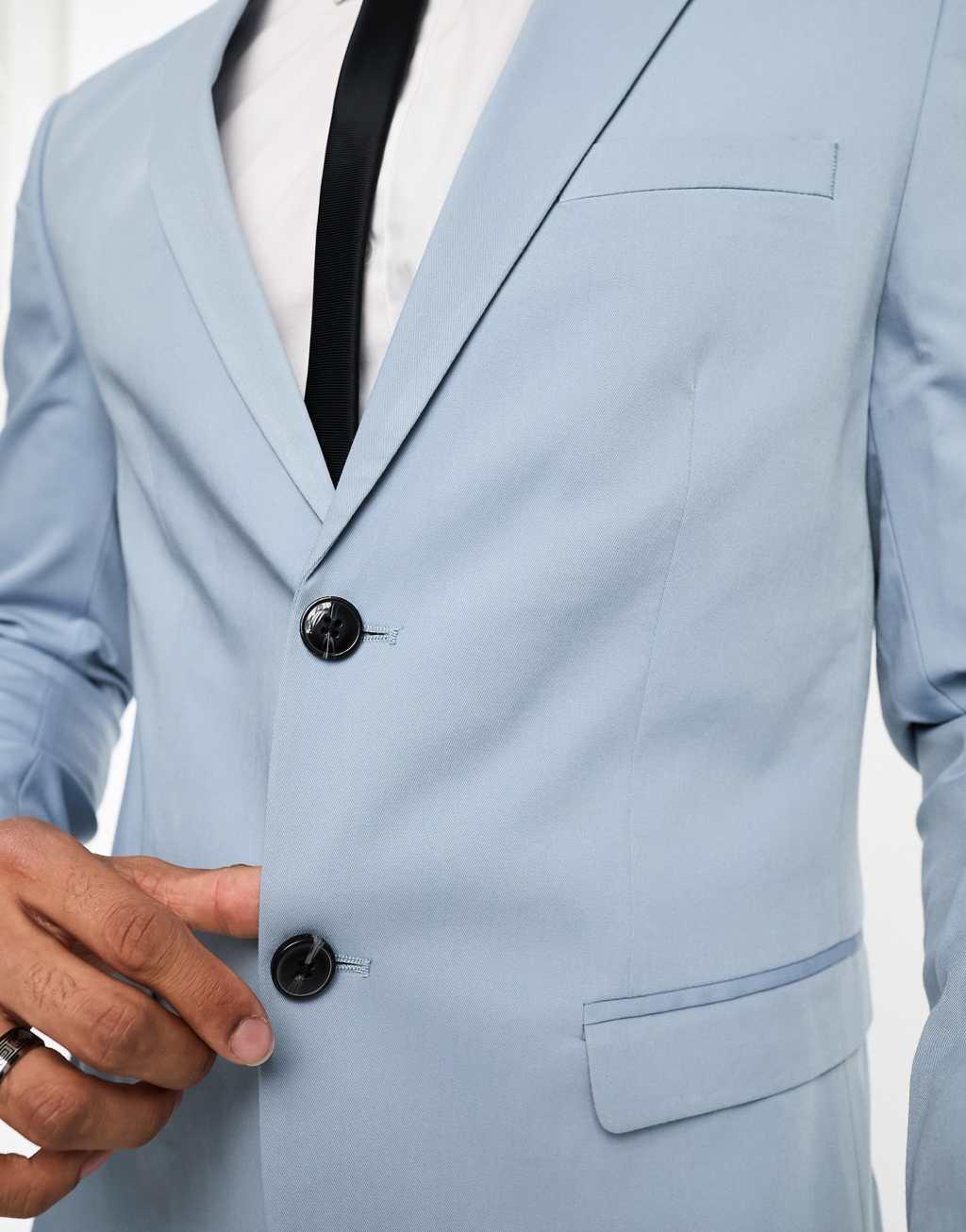 Jack & Jones Premium slim fit suit jacket in light blue  Product Image