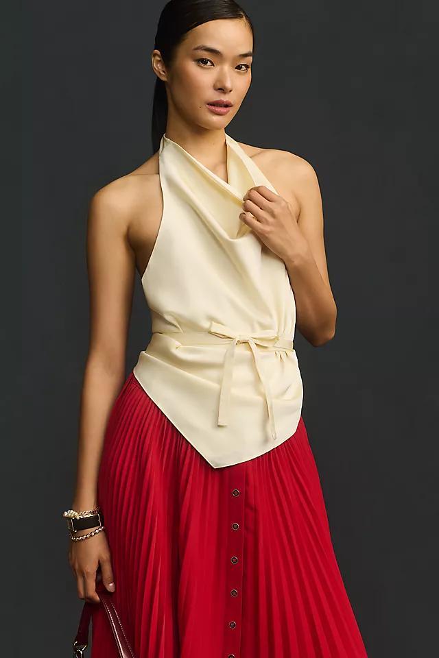 Sunday in Brooklyn Halter Cowl-Neck Backless Apron Top Product Image