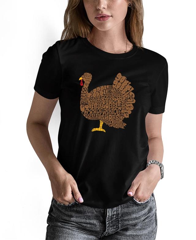 La Pop Art Womens Thanksgiving Word Art Short Sleeve T-shirt Product Image