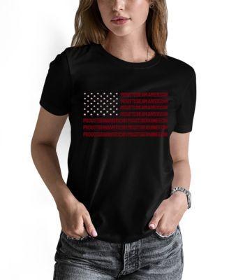 La Pop Art Womens Word Art Proud To Be An American T-Shirt Product Image