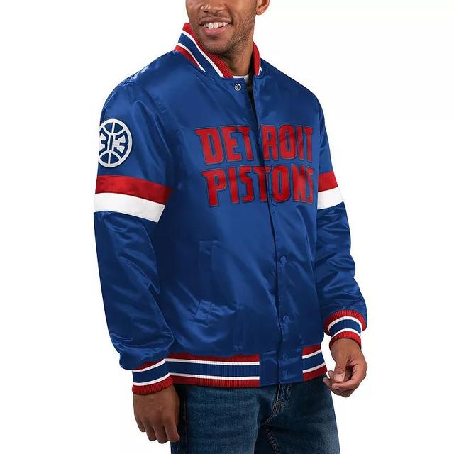 Mens Starter Black Toronto Raptors Home Game Satin Full-Snap Varsity Jacket Product Image