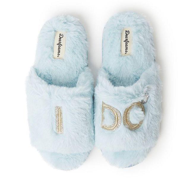 Dearfoams I Do Faux-Fur Bridal Womens Slide Slippers Product Image