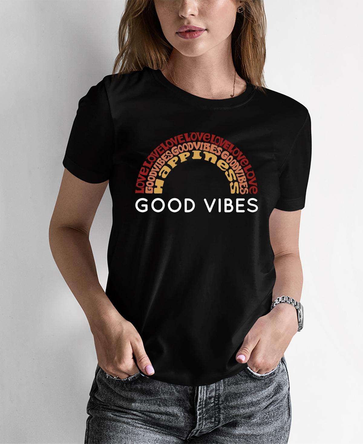 Womens Word Art Good Vibes T-Shirt Product Image