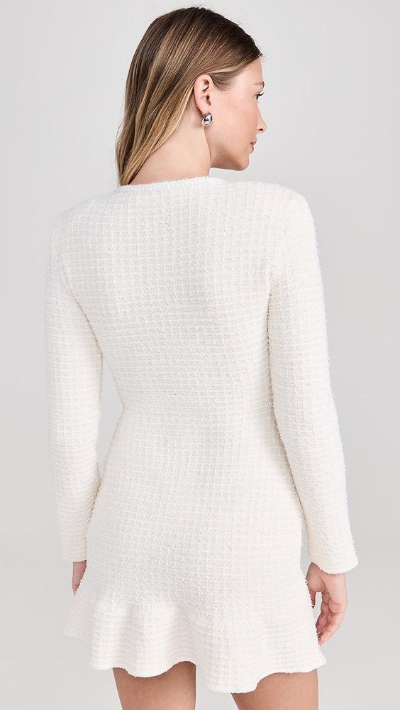 Self Portrait Cream Buttoned Knit Mini Dress | Shopbop Product Image