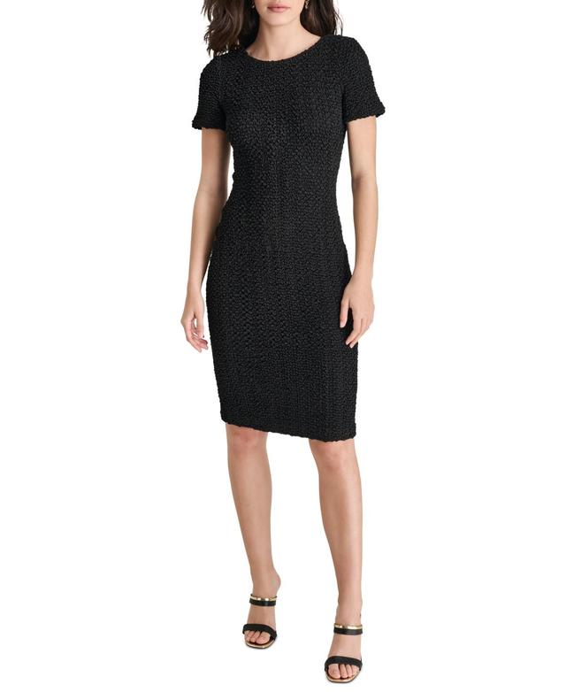 Women's Short-Sleeve Boat-Neck Sheath Dress Product Image