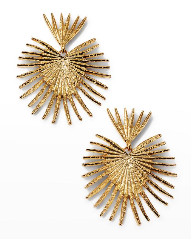 Womens Large Fan 22K Gold-Plated Drop Earrings Product Image