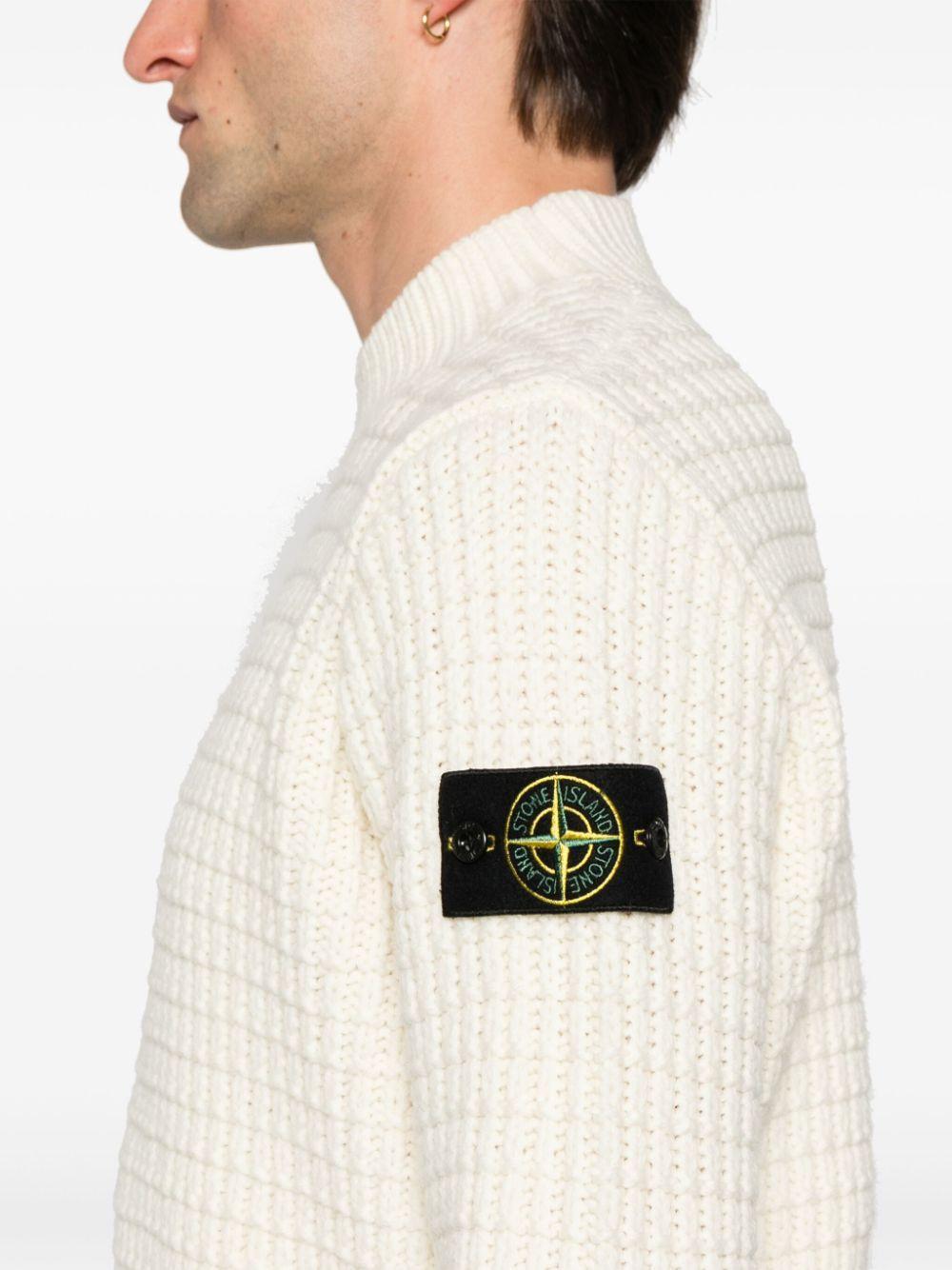 STONE ISLAND Compass-badge 3d-knit Jumper In Natural Product Image