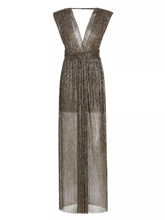 Orian Metallic Plisse Maxi Dress Product Image