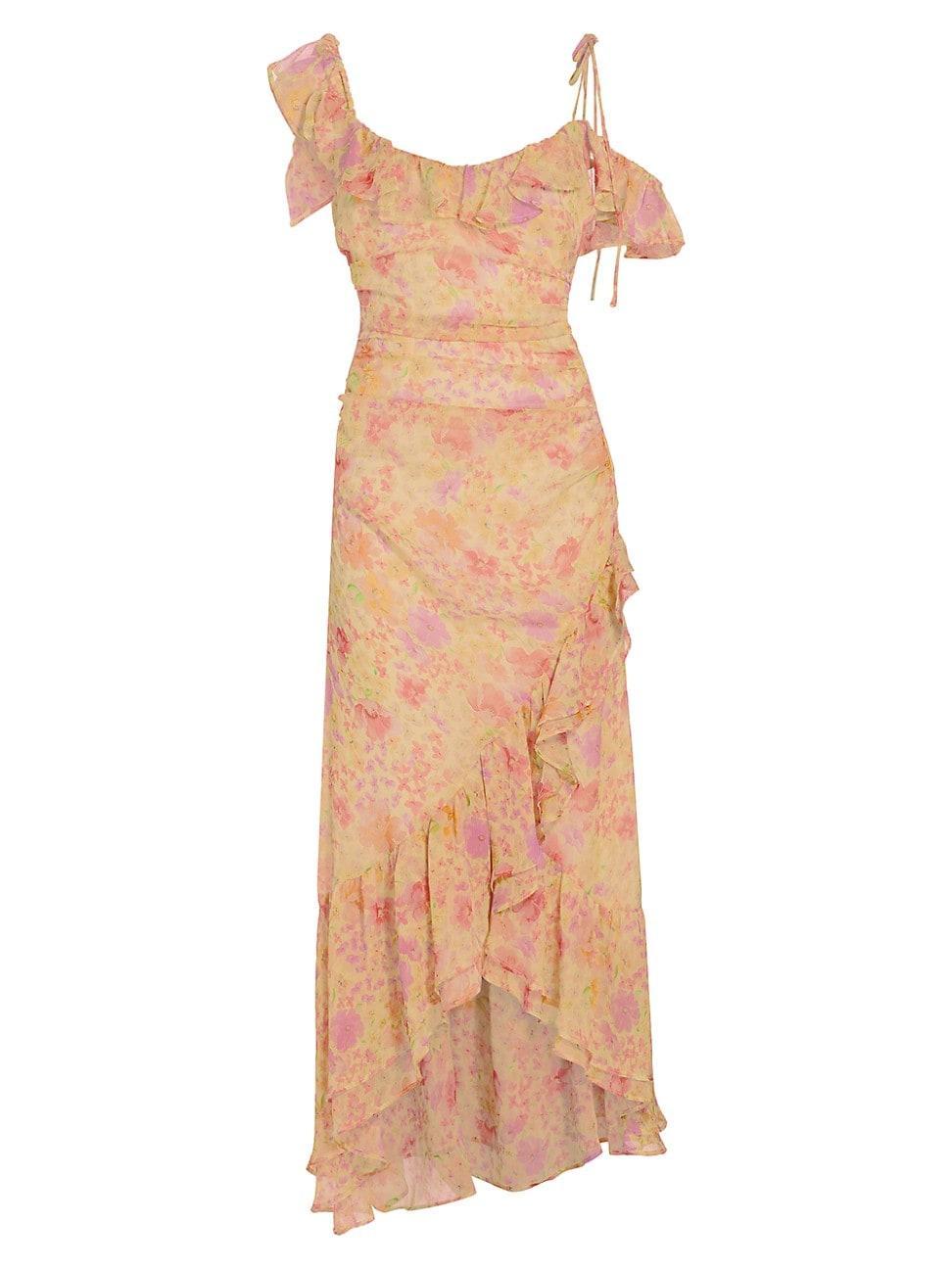 Womens Luvita Floral Ruffled Midi-Dress Product Image