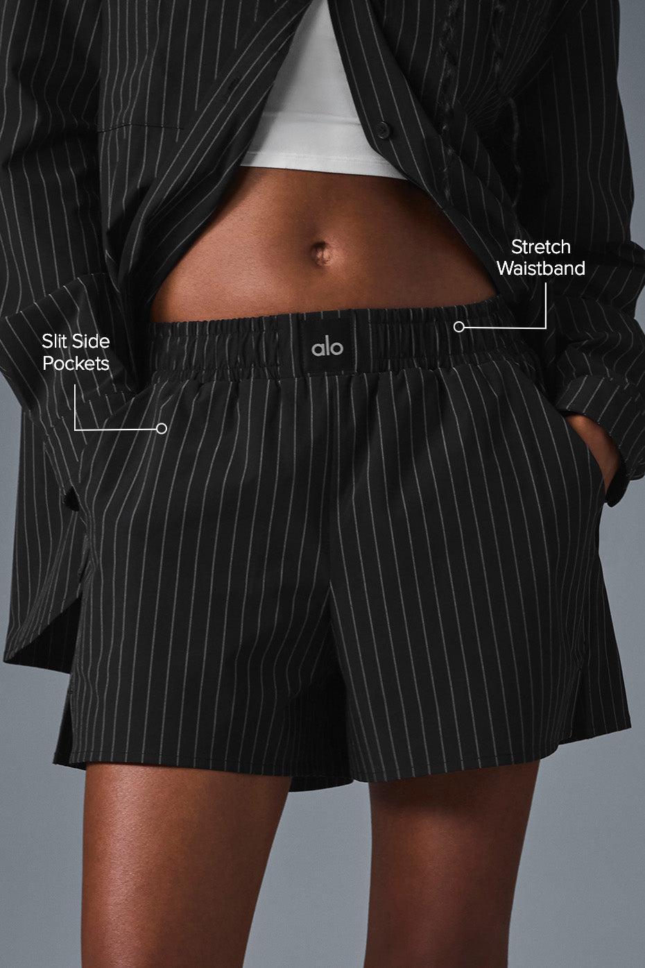 Pinstripe Daylight Boxer Short - Black/Titanium Female Product Image