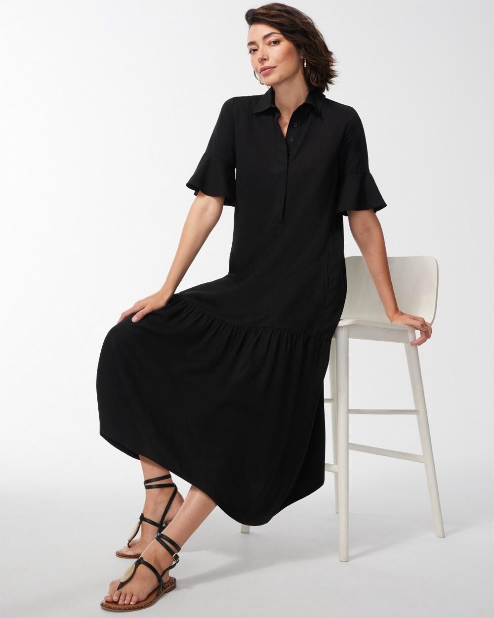 Flounce Sleeve Midi Dress Product Image