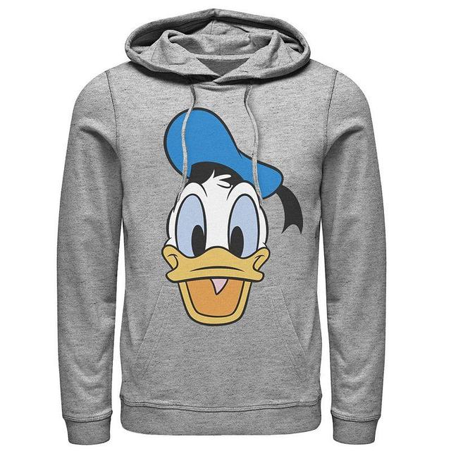 Disneys Mickey & Friends Donald Duck Big Face Mens Hoodie Athletic Grey Product Image