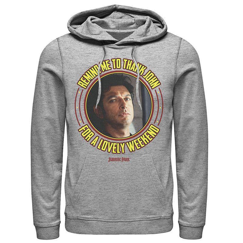 Mens Jurassic Park Remind Me To Thank John Hoodie Grey Heather Product Image