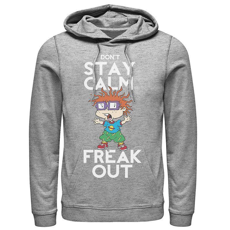 Mens Nickelodeon Rugrats Chuckie Dont Stay Calm Freak Out Graphic Hoodie Grey Heather Product Image