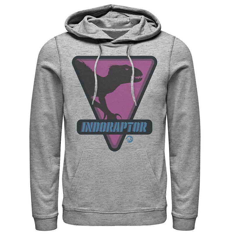 Mens Jurassic World Indoraptor Silhouette Hoodie Athletic Grey Product Image