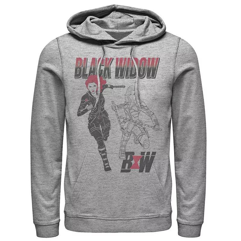 Mens Marvel Black Widow Hoodie Athletic Grey Product Image