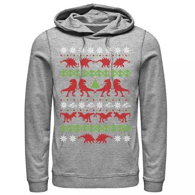 Mens Jurassic World Dino Ugly Holiday Sweater Pullover Graphic Hoodie Blue Product Image