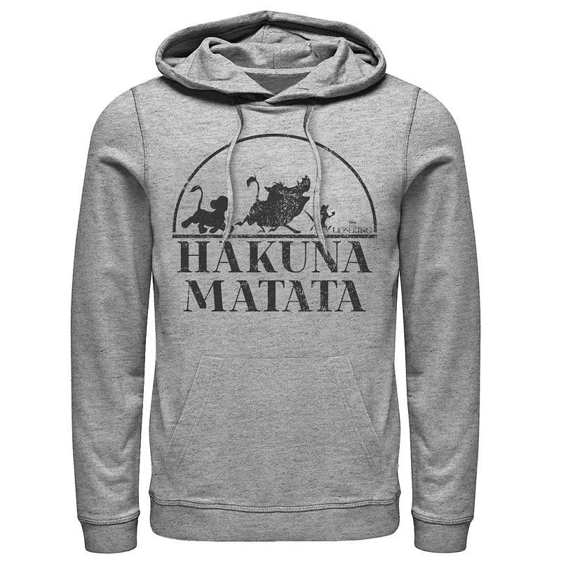 Disneys The Lion King Hakuna Matata Simple Text Mens Hoodie Athletic Grey Product Image