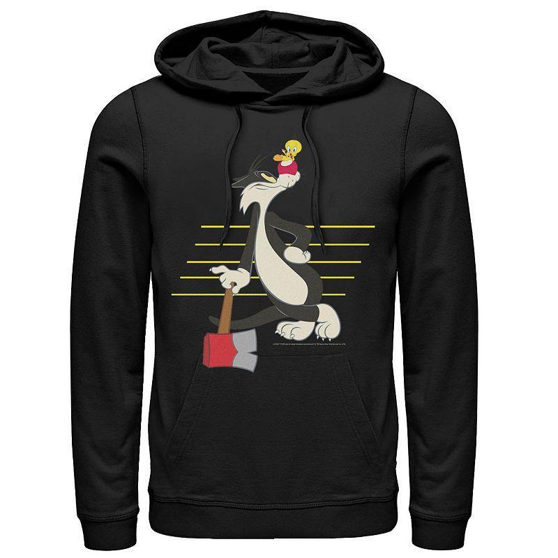 Mens Looney Tunes Sylvester & Tweety Lined Portrait Hoodie Product Image