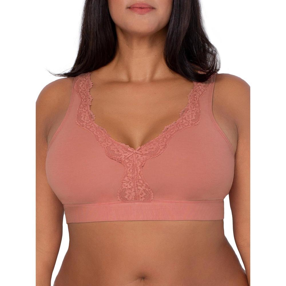 Fruit of the Loom Women's Smoothing Back Full Coverage Wireless Bralette 2 Pack Desert Dusk/Olive Night L Product Image