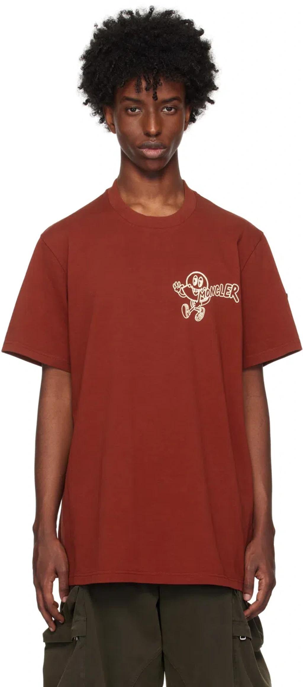 MONCLER Red Printed-logo T-shirt Product Image