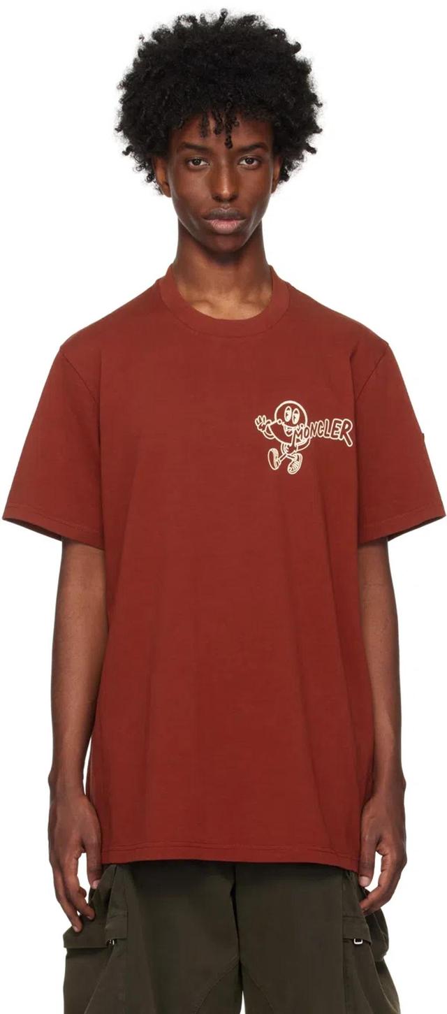 MONCLER Red Printed-logo T-shirt Product Image