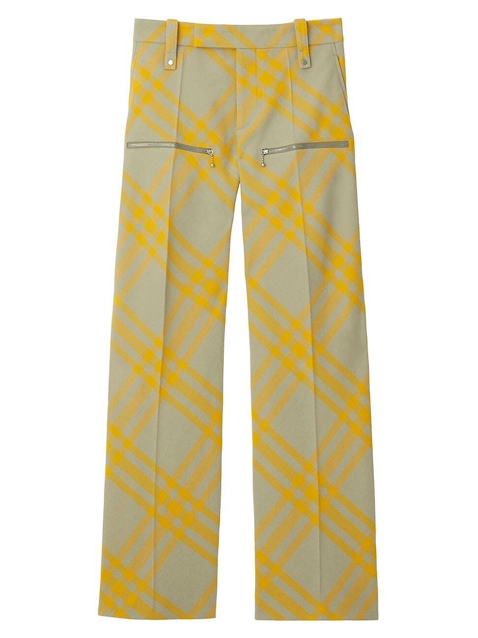 Mens Check Wool Trousers Product Image