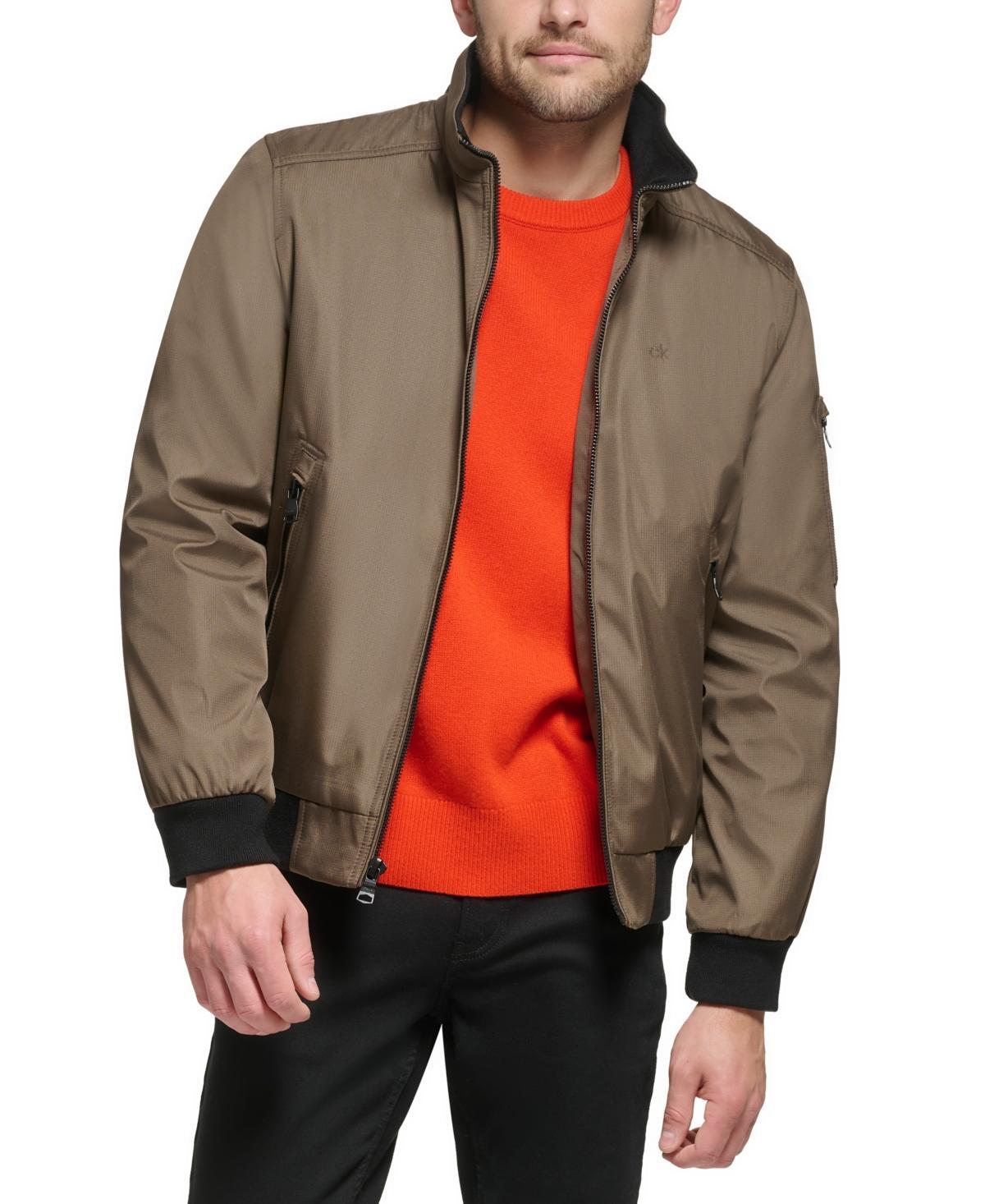 Calvin Klein Mens Classic Zip-Front Ripstop Bomber Jacket Product Image