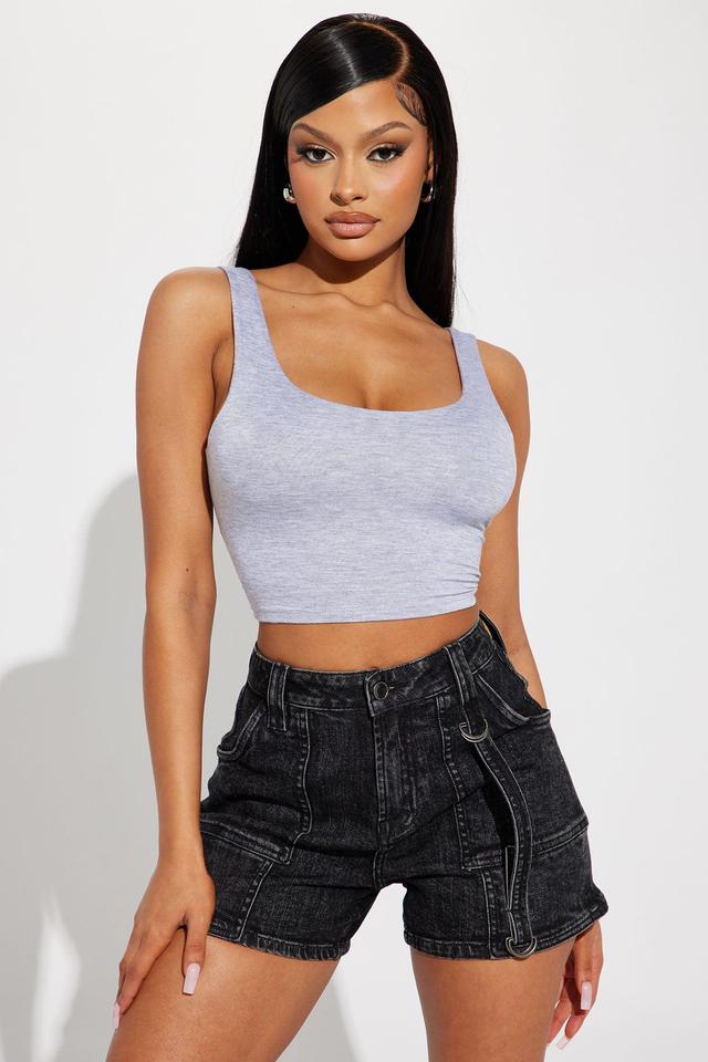 Emiah Crop Top - Heather Grey Product Image