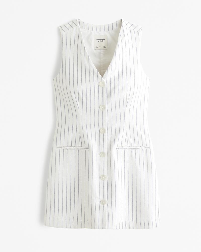 The A&F Mara Linen-Blend Vest Mini Dress Product Image