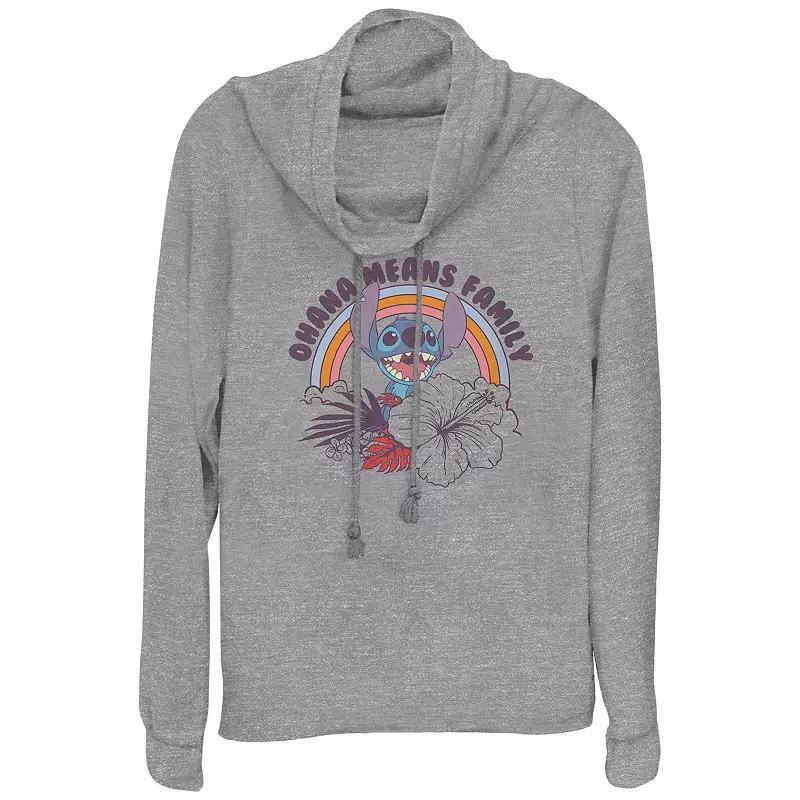 Womens Marvel Fantastic Four Super Hoops Cowlneck Graphic Lightweight Long Sleeve Gray Grey Product Image