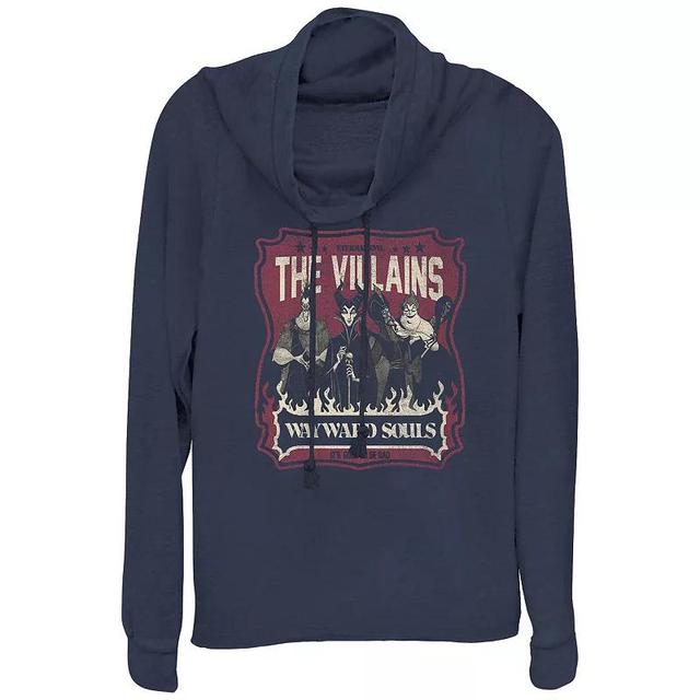 Disneys Villains Wayward Souls Plus Size Cowlneck Graphic Lightweight Long Sleeve, Womens Blue Product Image